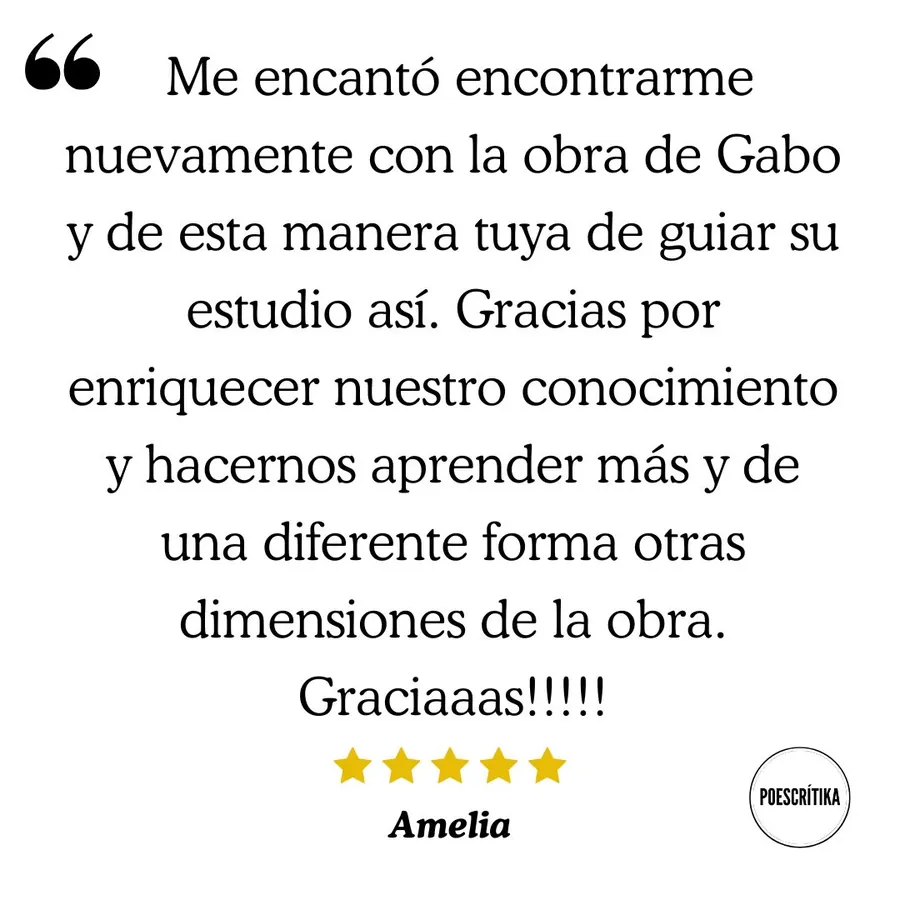 Testimonio de un lector del curso sobre Gabriel García Márquez en Poescrítika