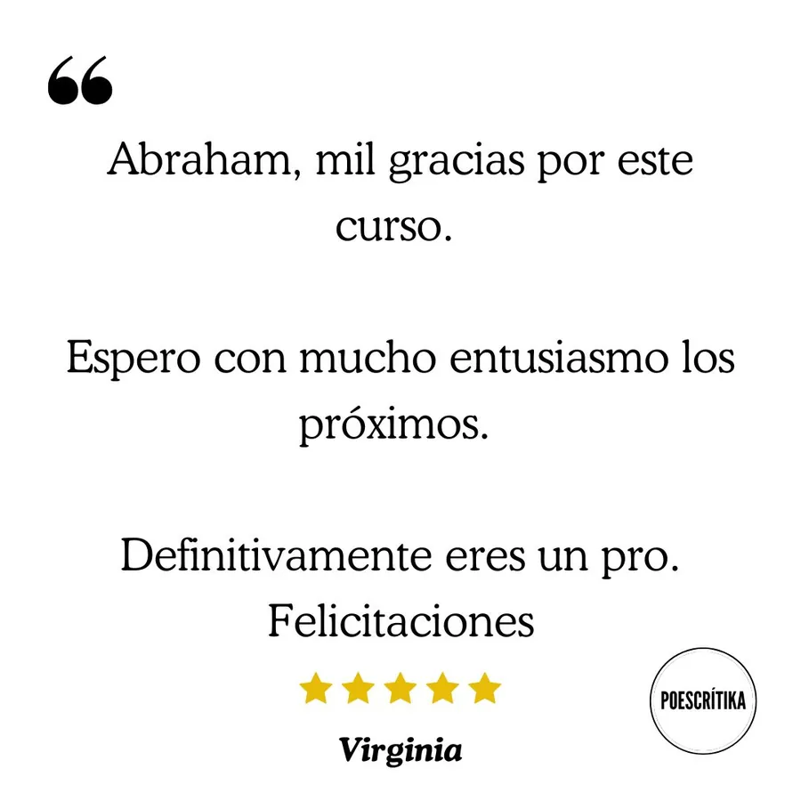 Testimonio de un lector del curso sobre Gabriel García Márquez en Poescrítika